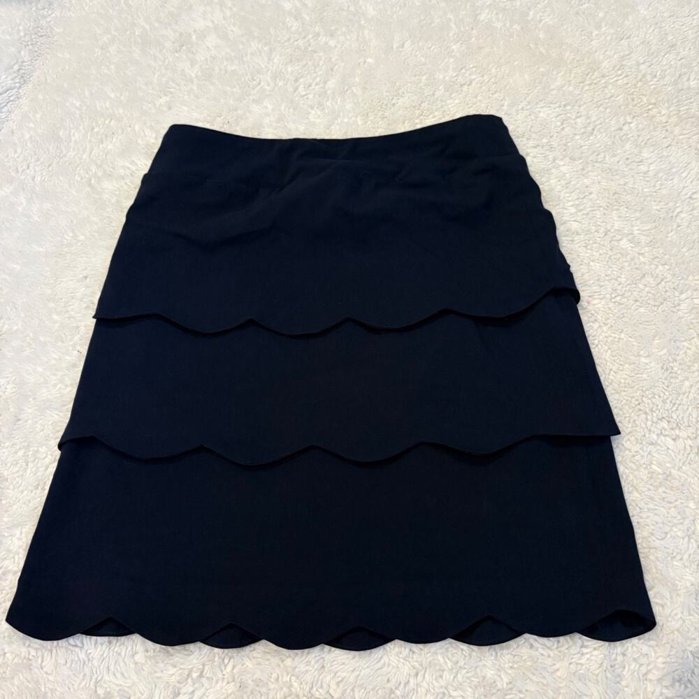 J McLaughlin Womens Providence Scallop Skirt Navy Sz 6 Preppy Golf Country Club